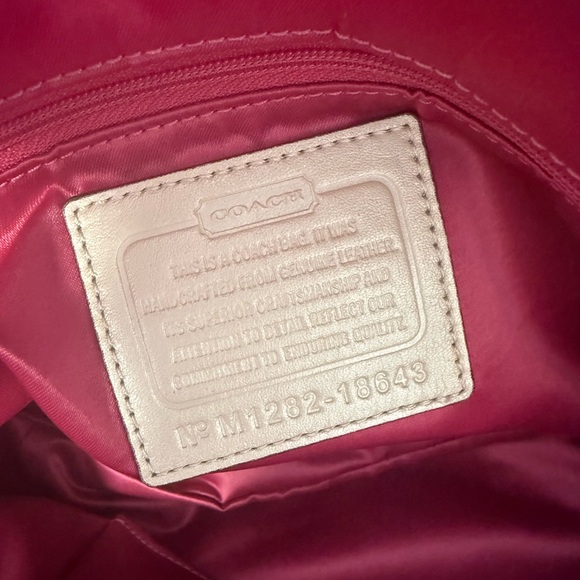 Coach Pleated Beige Shoulder Bag